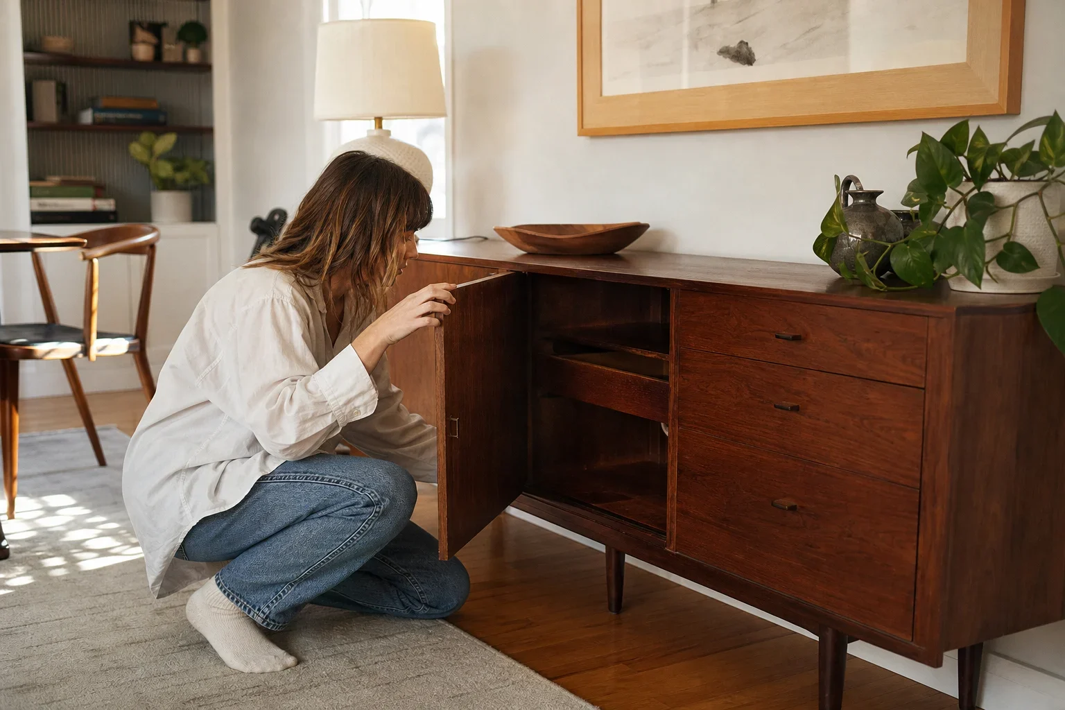 Does a maker's label guarantee a credenza is authentic vintage? Illustration of Does a maker's label guarantee a credenza is authentic vintage?