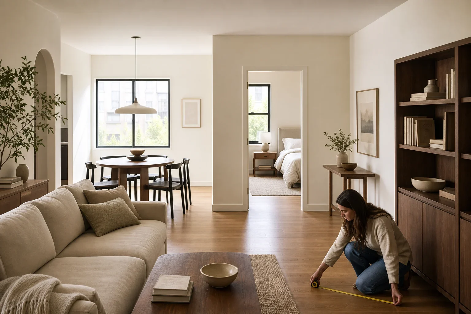 Editorial illustration for Measure Your Apartment Before Buying Furniture: A Room-by-Room Checklist