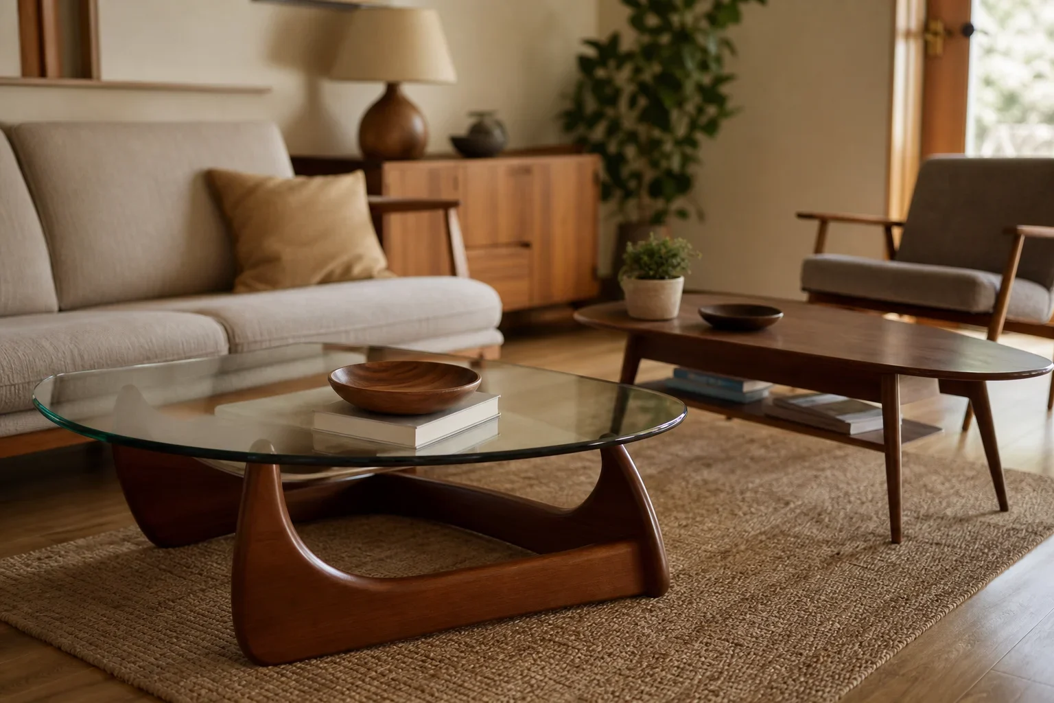 The Mid-Century Modern Coffee Table: Vintage vs Reproduction, Simplified Illustration of The Mid-Century Modern Coffee Table: Vintage vs Reproduction, Simplified