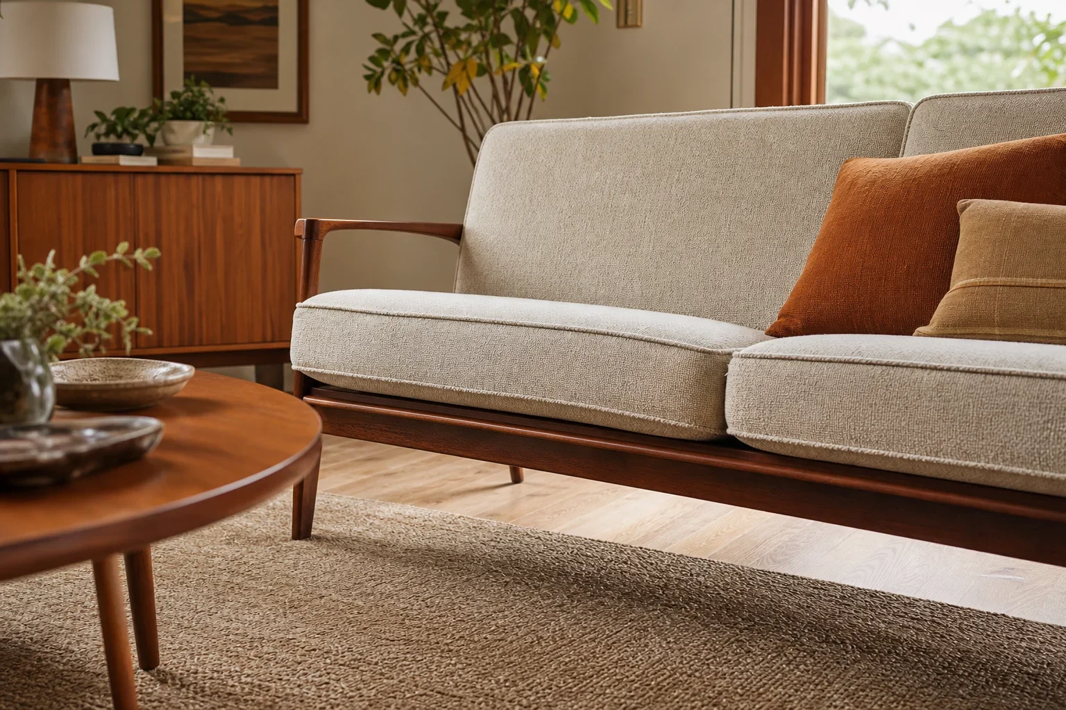 Illustration of Is a reupholstered vintage sofa still considered authentic?