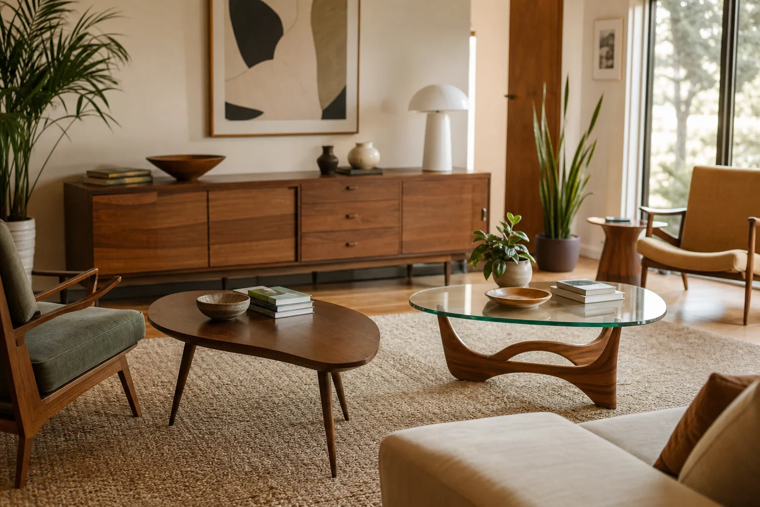 Editorial illustration for Mid-Century Modern Coffee Table: Vintage vs. Reproduction, a Fast Decision Filter