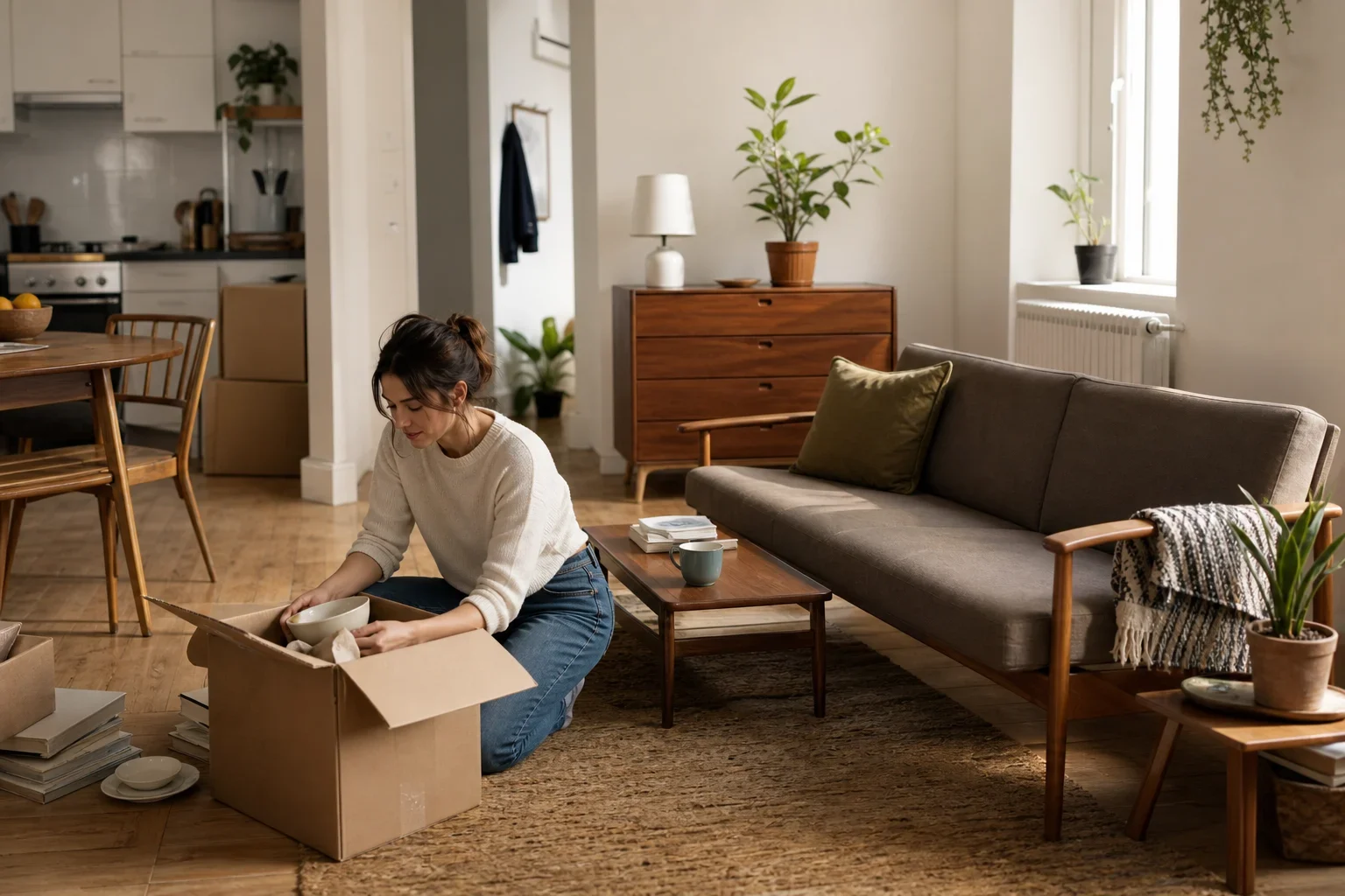 Editorial illustration for Buy Used Furniture First Apartment: A New vs. Used vs. Borrow Decision Filter